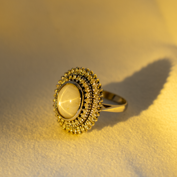 Star Sapphire And Diamond Ring