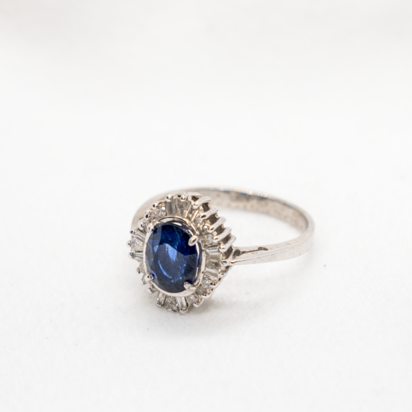 Blue Sapphire And Diamond Ring
